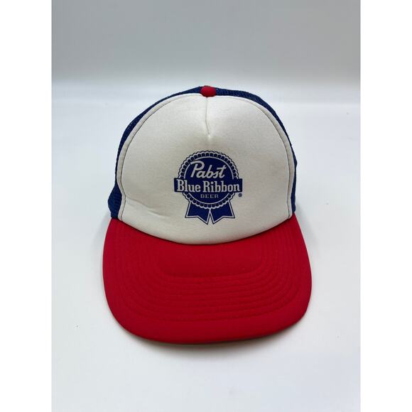Vintage PBR Beer Trucker Snapback hat cap 80s 90s Y2K - Picture 1 of 5